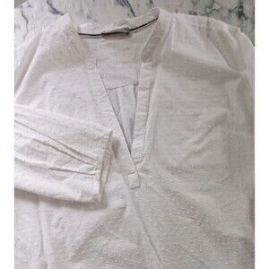 XXL Riders‎ by Lee Shirt Top White 100% Cotton V-Neck  Hi-Lo Textured Material